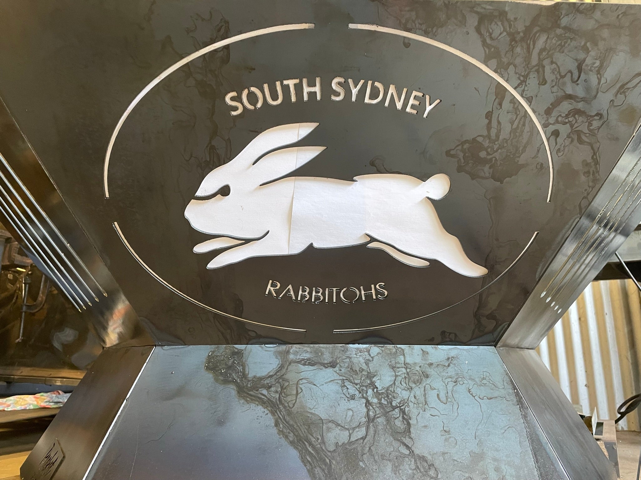 Custom Rabbitohs Fire Pit | Rocket Rons | Sydney
